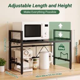 Kitchen Storage Rack Microwave Shelf Condiment Organizer Shelf Tableware Storage Expandable 42-64cm Moisture And Rust