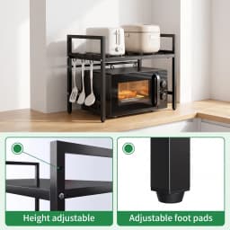 Kitchen Storage Rack Microwave Shelf Condiment Organizer Shelf Tableware Storage Expandable 42-64cm Moisture And Rust