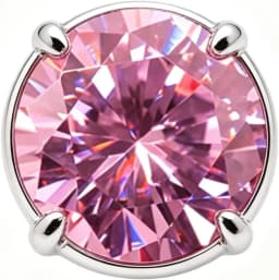 Round Brilliant Cut Pink Loose Gemstone, Brilliant Faceted Sparkling Polished Round Pink Loose Stone for Ring Pendant Earrings Jewelry Making DIY Craft Gemstone Gift