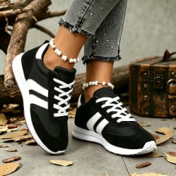 Women Retro Striped Suede Sneakers Lace Up Low Top Casual Shoes Comfort Soft Sole Non Slip Walking Trainers Multicolor Fashion All Match Daily Outdoor Sports Footwear For Ladies All Seasons Daily Wear