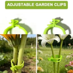 Gardening application, plastic material, bright green color, 150 pcs plant support clips with 3 adjustable ties for tomato, gra