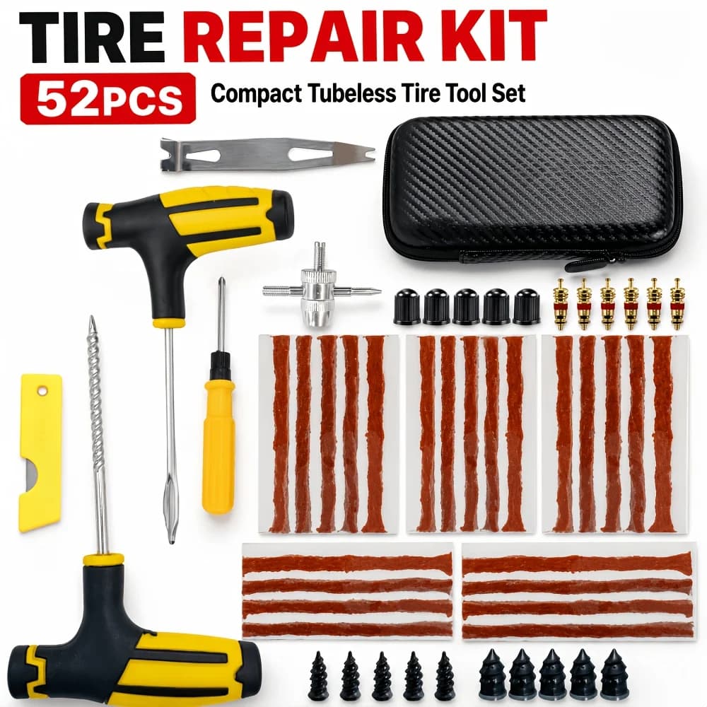 Car Motorcycle Tire Repair Kit Car Puncture Plug Tools Tyre Puncture Emergency for Tire Strips Stirring Glue Repair Tool Kit