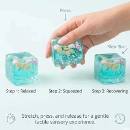 Squishy Ocean Shells Cube Stress Balls Squeeze Toy Transparent Maltose Cubes Fidget Toy Adult Sensory Stress Relief Fidget Toy