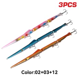 KINGDOM Jointed Pencil Lure Saltwater Fishing Bait, 255mm 33g Sinking Swimbait Hard Lure with Multi Jointed Body & Realistic Action, Long Casting Bait for Striped Bass Snook Tarpon Redfish