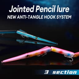 KINGDOM Jointed Pencil Lure Saltwater Fishing Bait, 255mm 33g Sinking Swimbait Hard Lure with Multi Jointed Body & Realistic Action, Long Casting Bait for Striped Bass Snook Tarpon Redfish