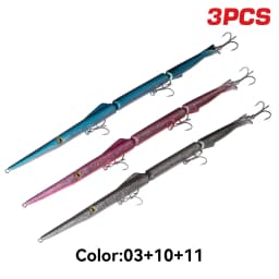 KINGDOM Jointed Pencil Lure Saltwater Fishing Bait, 255mm 33g Sinking Swimbait Hard Lure with Multi Jointed Body & Realistic Action, Long Casting Bait for Striped Bass Snook Tarpon Redfish