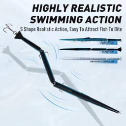 KINGDOM Jointed Pencil Lure Saltwater Fishing Bait, 255mm 33g Sinking Swimbait Hard Lure with Multi Jointed Body & Realistic Action, Long Casting Bait for Striped Bass Snook Tarpon Redfish