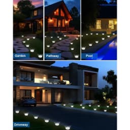New Outdoor Waterproof Solar Lamp, 8 Strings, Thickened Stainless Steel Floor Lamp, Solar Garden Lamp, Suitable for Landscape Lighting in Gardens, Paths, Lawns, Yards, Terraces, Driveways and Walkways, Warm White Light.