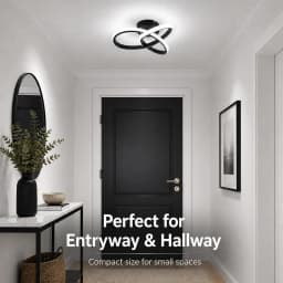 Modern 10-inch Curved LED Semi Flush Mount Ceiling Light,6000K Cool White