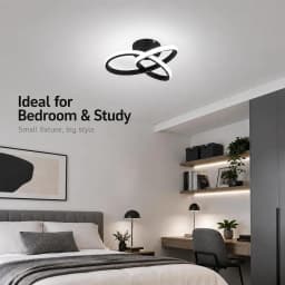 Modern 10-inch Curved LED Semi Flush Mount Ceiling Light,6000K Cool White