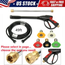 3000PSI High Pressure Washer Gun Kit with 50FT Hose - Car Cleaning Power Spray Wand Nozzle Pipe for Snow Foam Cannon
