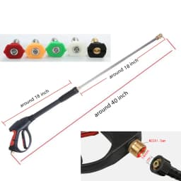 3000PSI High Pressure Washer Gun Kit with 50FT Hose - Car Cleaning Power Spray Wand Nozzle Pipe for Snow Foam Cannon