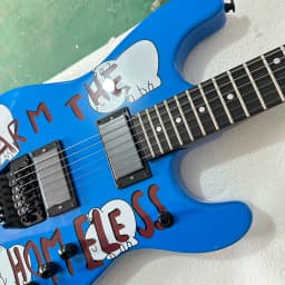 Electric Guitar Graphic Bright Blue Floyd Rose Tremolo US Warehouse Alder Body Rosewood Fretboard Christmas Gift Free Shipping