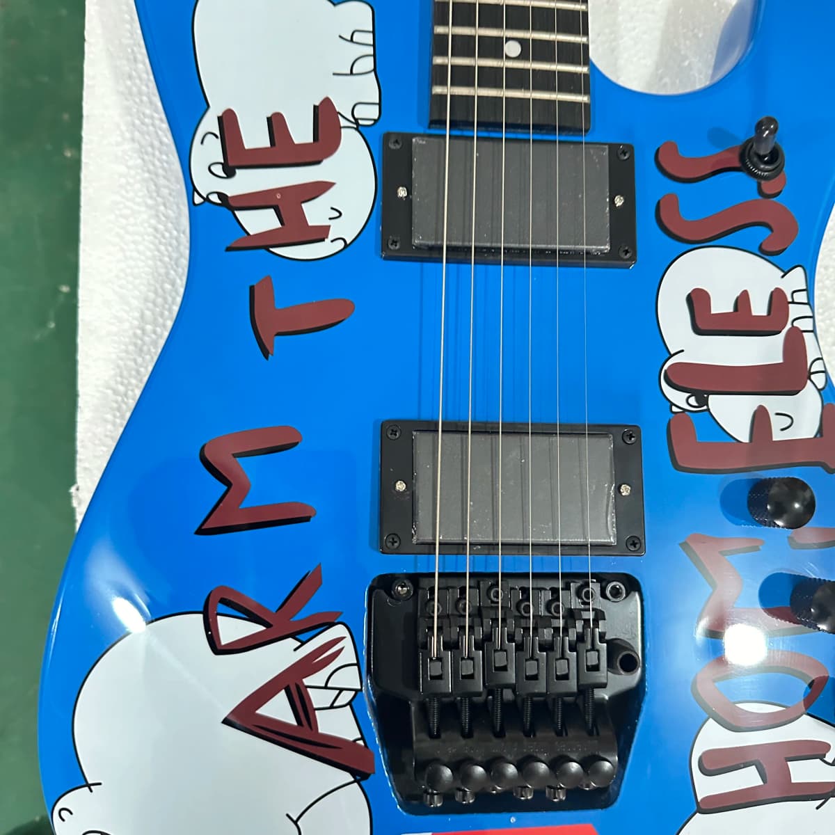Electric Guitar Graphic Bright Blue Floyd Rose Tremolo US Warehouse Alder Body Rosewood Fretboard Christmas Gift Free Shipping