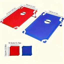 Portable Outdoor Bean Bag Toss Game Set with 12 Pcs Bean Bags, Red & Blue Cornhole Boards, Gift Box Packaging, for Camping Backyard Indoor Party Beach, Ideal Holiday Gift & Party Supplies