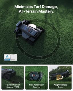 Segway Navimow X430 Robot Lawn Mower Wire Free, for up to 1 Acre, 4WD for 84% Slopes, Zero-Turn for Damage-Free Mowing, ORV-Tuned Lawnmower, MowMentum with 2 × 180W Motors,