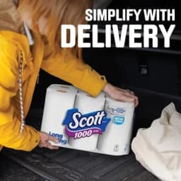 Toilet Paper 1-Ply, 4 Rolls, 1000 Sheets Per Roll, Septic-Safe Clog-Free Bath Tissue for Low-Flow Toilets