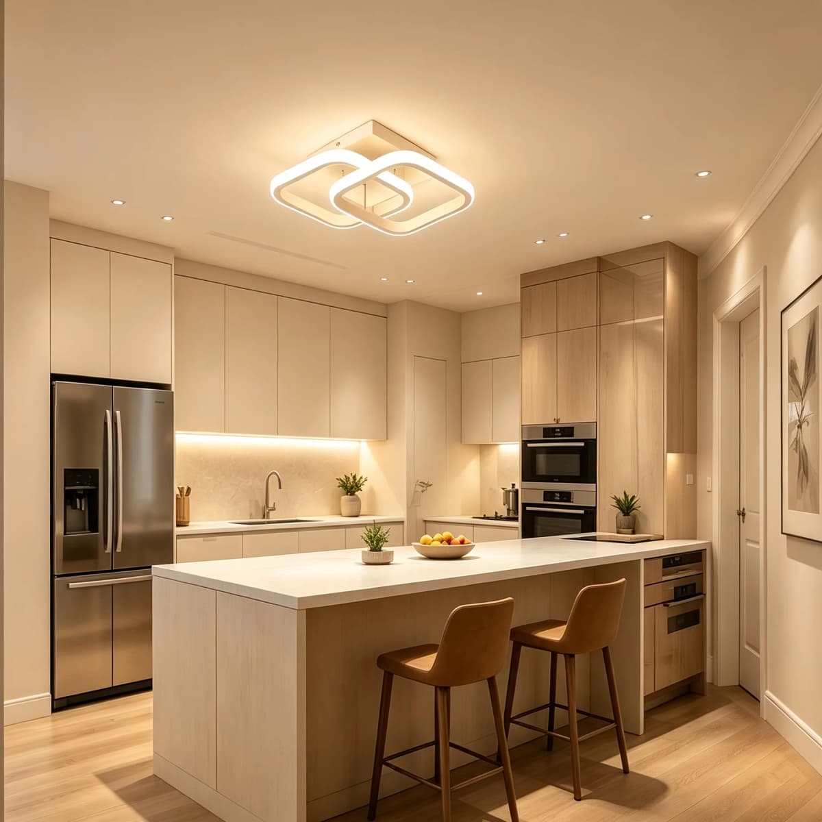 Modern Ceiling Light Small LED Asile Lamp Corridor Lights Square Ceiling Lamp Lighting Fixtures 3-Color Dimming for Bedroom Kitchen Living Room Study Hallway White Black Ceiling Lamp for Dining Room