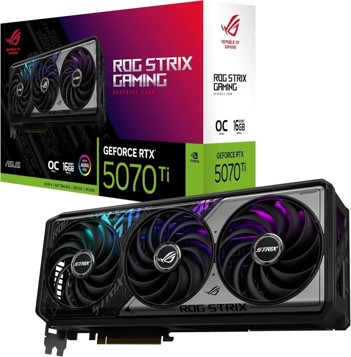 BUY DIRECT NEW-ASUS ROG Strix GeForce RTX 5070 Ti OC Edition 16GB GDDR7 Graphics Card (PCIe 5.0, HDMI/DP 2.1, 3.2-slot, Axial-te