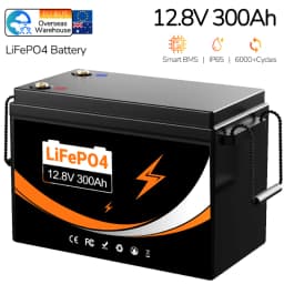 300AH LiFePO4 Battery 12V 100AH Lithium Iron Phosphate for RV Campers Golf Carts Off-Road Vehicles Solar Wind Energy Storage Rechargeable Power Solution NO Charger