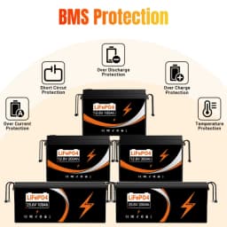 300AH LiFePO4 Battery 12V 100AH Lithium Iron Phosphate for RV Campers Golf Carts Off-Road Vehicles Solar Wind Energy Storage Rechargeable Power Solution NO Charger