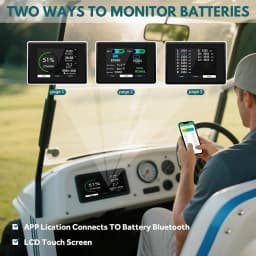 OGRPHY 36V Lithium Golf Cart Battery, Built in Smart 200A BMS(1000A Peak Current), with Charger, Touch Monitor & Mobile APP, 4000+ Cycles Max 7.68kW Output, 70 Miles Range for Golf Cart
