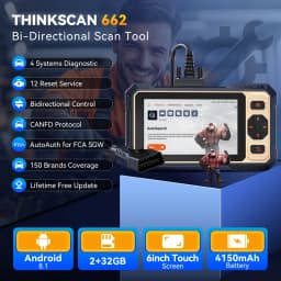THINKCAR THINKSCAN 662 CAN FD OBD2 Diagnostic Tool ECM/Transmission/ABS/SRS Diagnosis Scanner 12 Reset Lifetime Free Update