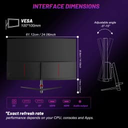 LXZ 27 inch Curved Gaming Monitor, 180Hz Monitor FHD 1080P, Built-in Speaker, Frameless 1800R Computer Display with FreeSync Technology, Wall Mountable, Christmas Gifts for Men and Women, Advent Gifts, Gaming Accessories