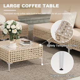 Boho Outdoor Patio Furniture Set with Non-Slip Cushions - 7 Piece