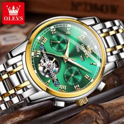 OLEVS 6607 Brand original authentic watches for man luxury Gift Box Steel belt multifunctional mechanical men's watch