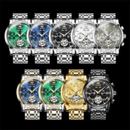 OLEVS 6607 Brand original authentic watches for man luxury Gift Box Steel belt multifunctional mechanical men's watch