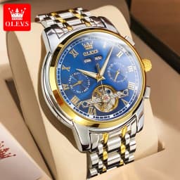 OLEVS 6607 Brand original authentic watches for man luxury Gift Box Steel belt multifunctional mechanical men's watch
