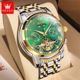 OLEVS 6607 Brand original authentic watches for man luxury Gift Box Steel belt multifunctional mechanical men's watch