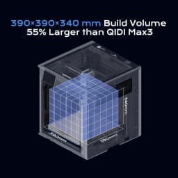 QIDI Max4 Combo 3D Printer, 390×390×340mm Build Volume, 65℃ Heated Chamber | 370℃ Nozzle, Dual Z Lead Screws, Max 800mm/s High Speed, Auto-leveling, AI Camera, Polar Cooler Optional, Multi-materials