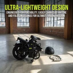 Electric Bike for Adults City Commuter, 500W Motor 48V 15Ah Removable Battery, Front & Rear Disc Brakes, All-Terrain Tires, Folding E-Bike with Dual Seat & Lights