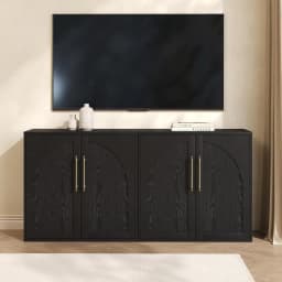 Arched Minimalist Dining Room Storage Cabinet with Adjustable Shelves Solid Wood Entryway Decor Home Furniture Fit Coffee Bars Entryways 