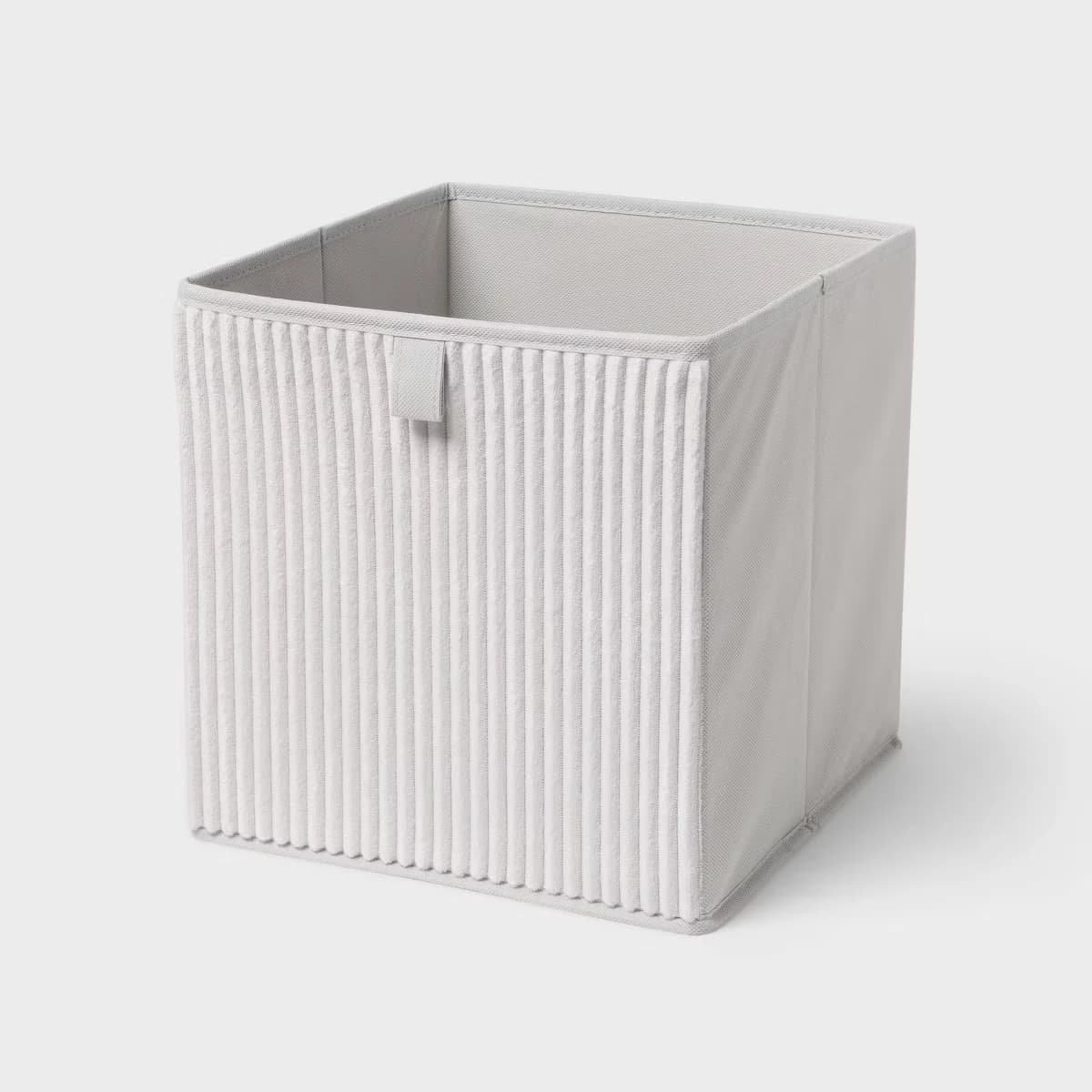 Corduroy Gray Fabric Decorative Storage Bin 11''x10.5'' Home Organization Bin for Toys Clothes And More