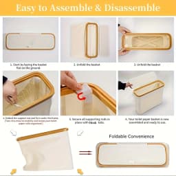 Bamboo Toilet Paper Storage Basket Large Capacity Holder for 9 Rolls Bathroom Storage Cabinet with Cover Organizer Container