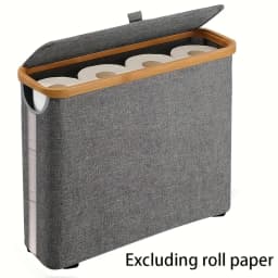 Bamboo Toilet Paper Storage Basket Large Capacity Holder for 9 Rolls Bathroom Storage Cabinet with Cover Organizer Container