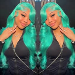 Mint Green Colored Body Wave Human Hair Wigs 13×6 HD Lace Frontal Wig Pre Plucked 180% 210% Density Vietnamese Raw Human Hair Wigs For Women