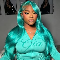Mint Green Colored Body Wave Human Hair Wigs 13×6 HD Lace Frontal Wig Pre Plucked 180% 210% Density Vietnamese Raw Human Hair Wigs For Women