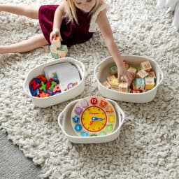 5 Pack Natural Cotton Rope Storage Baskets, Woven Organizer Bins For Nursery, Pet Toys, Bathroom & Montessori