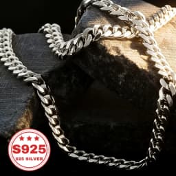 925 Pure Silver Cuban Chain, 10mm Cuban Link, Unisex. Must-Have Trendy Item, Classic and Versatile Style, Made in China, High-End Necklace, Perfect for Gifts. Buy Three Get One Free.