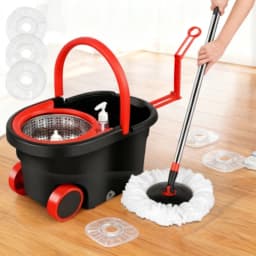 Premium Floor Spin Mop Bucket Set Self-Wringing Mop with Large Wheels and Soap Dispenser for Home Tiles 2026