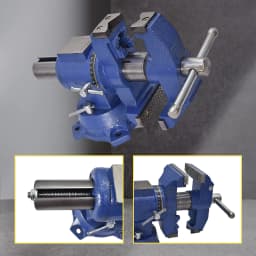 4-Inch Heavy-Duty Rotating Bench Vise with 360-Degree Swivel Base and Multi-Jaw Clamping