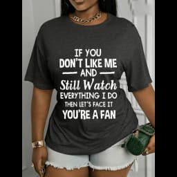 Women Crew Neck Short Sleeve T‑Shirt Funny You Are A Fan Quote Graphic Print Casual Sassy Trendy Everyday Basic Tee Top
