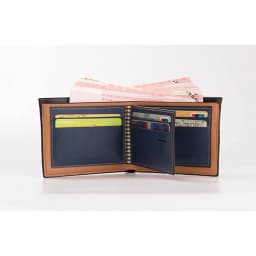 Men's Bifold Leather Credit ID Card Holder Wallet Billfold Purse Clutch Billfold,Genuine leather men's wallet, genuine leather men's short wallet, black wallet, foldable genuine leather credit card/ID card clip, luxury business foldable wallet