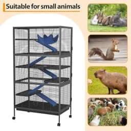 Garvee 59" H Rolling Metal Ferret Cage Large 4-Tier Critter Nation Cage Small Animal Cage for Rats Hamster Guinea Chinchilla Rabbit Cat