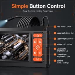 4.3‑Inch IPS Screen Automotive Endoscope Camera, 1080P HD Borescope Inspection Camera with 8 Adjustable LED Lights for Auto Engine Diagnostic Repair