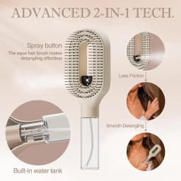 5Pcs/Set 2 In 1 Water Spray Hair Brush & Round Hair Roller Brush Set Anti‑static Salon Hair Styling Comb for Blow Drying Curling Volumizing Hairdressing Tool